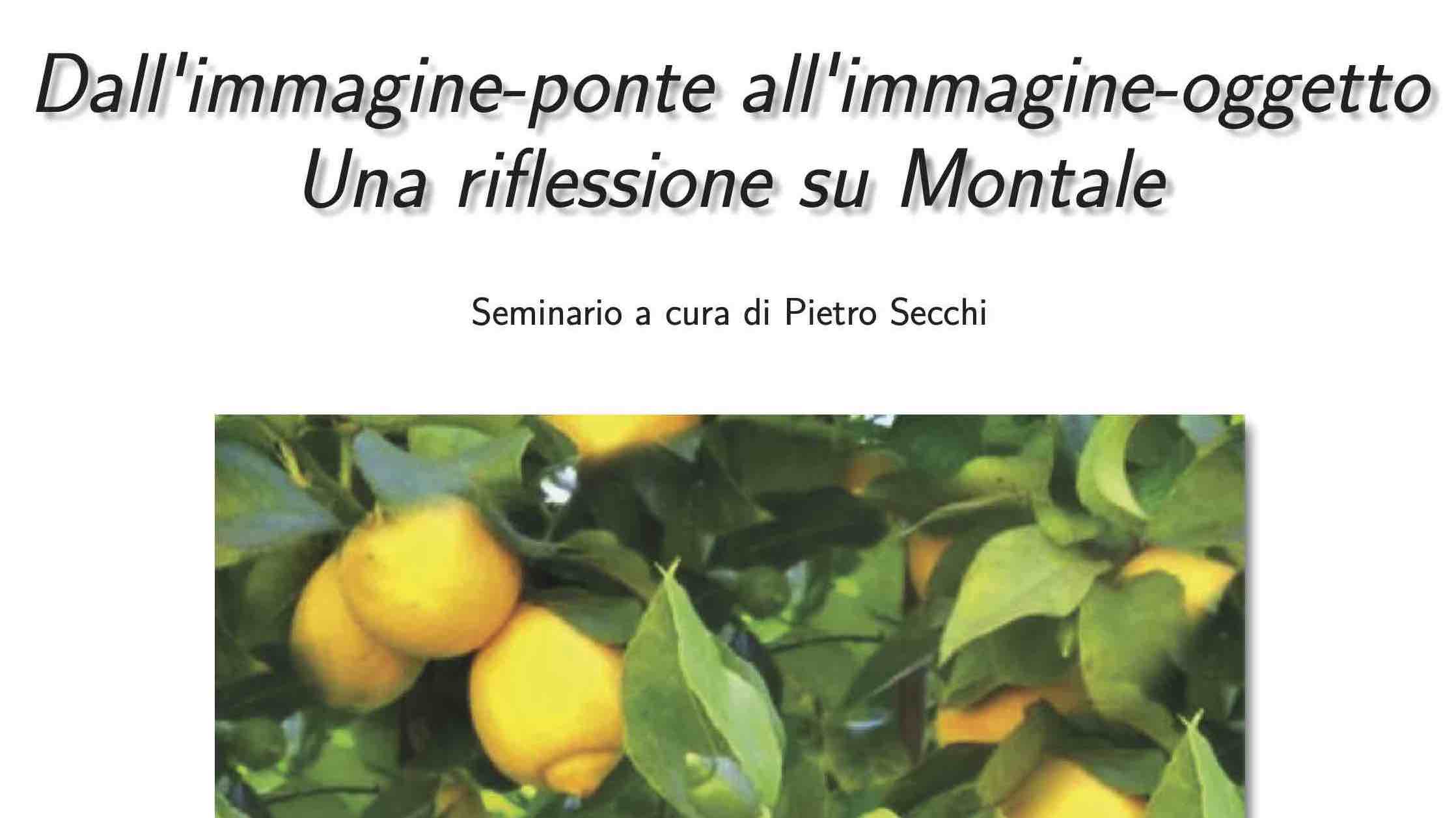 Locandina, dettaglio Una riflessione su Montale